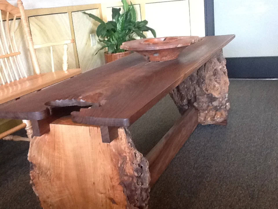 Split log coffee table