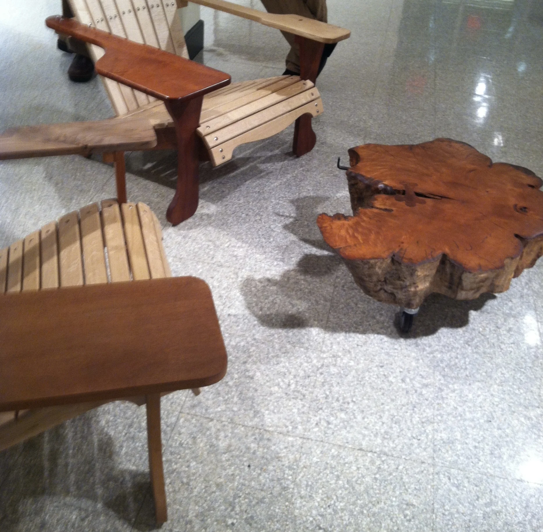 Cherry log rolling coffee table