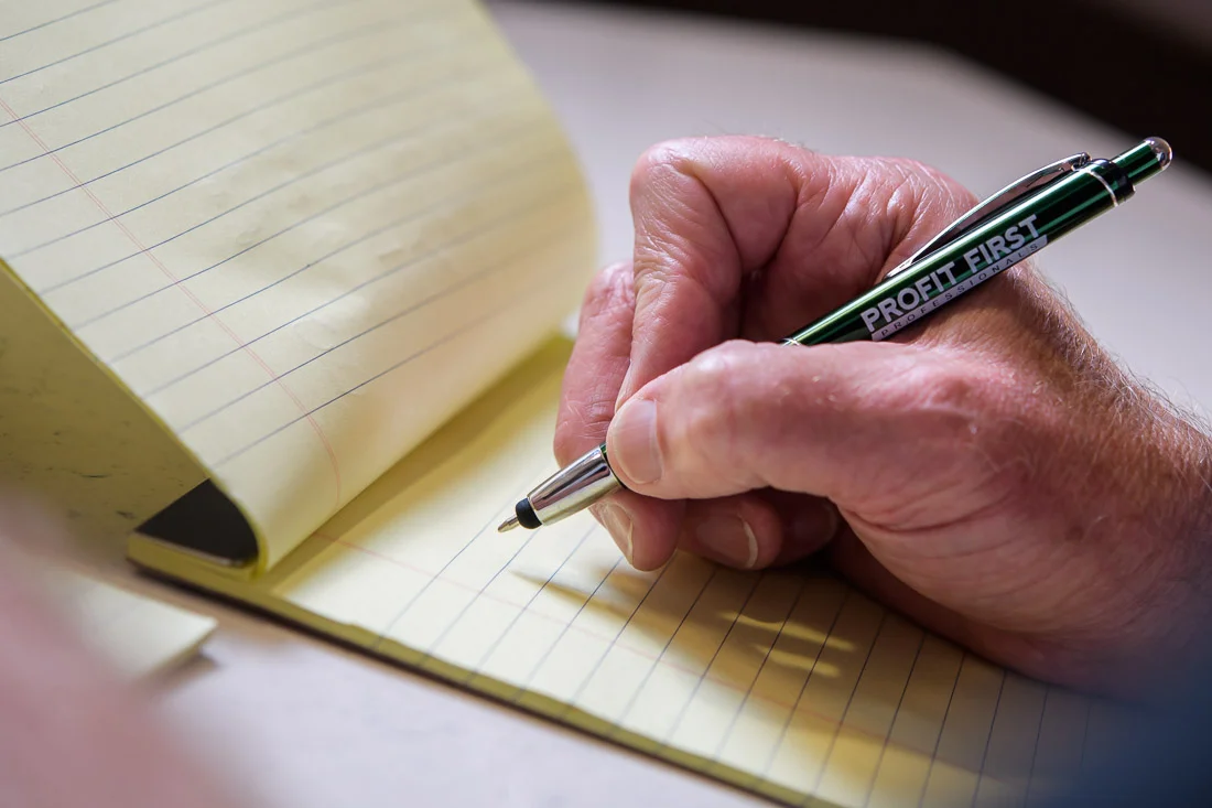 NYC Branded Lifestyle Portrait Randy Owens profit first pen in hand