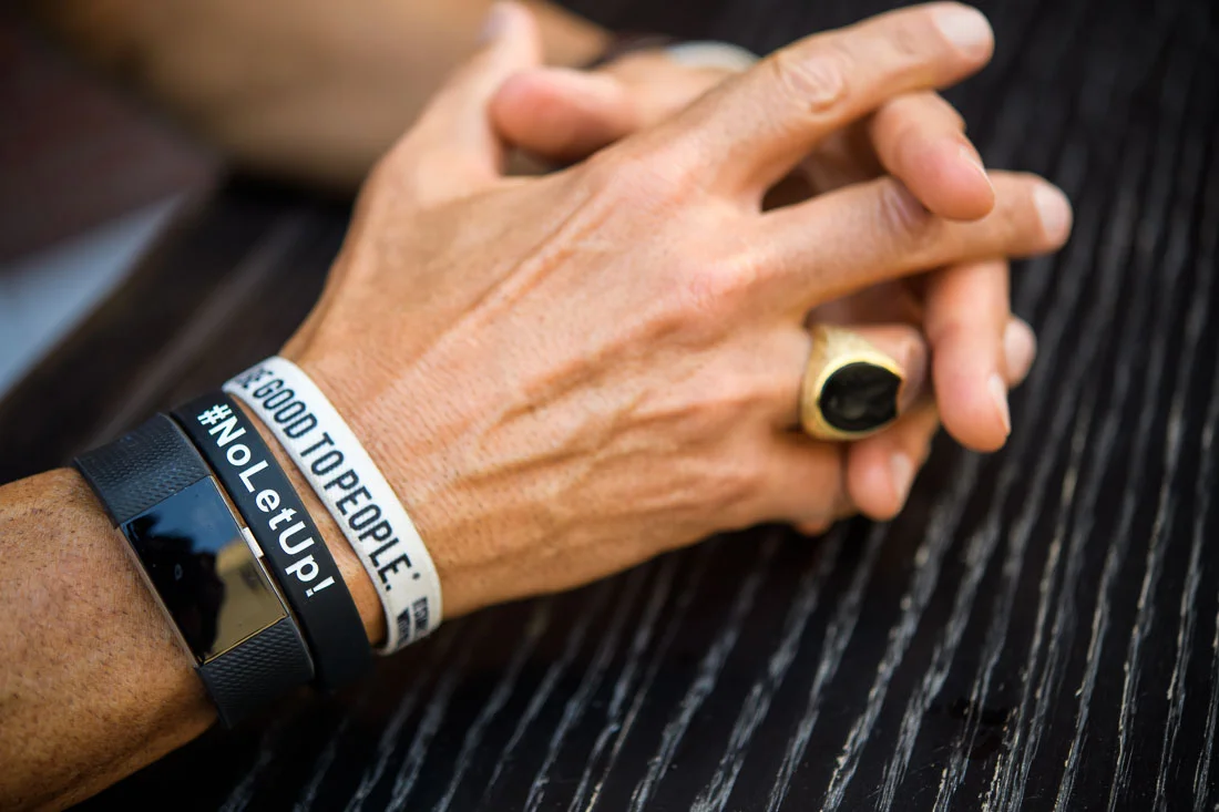 Thought leader Keynote Speaker Author Ted Rubin details of wristbands