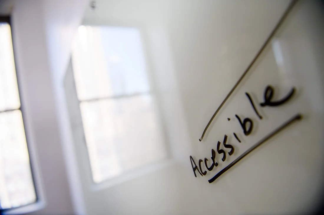 speaker connector thought leader Michael Roderick branded lifestyle portrait accessible written on board