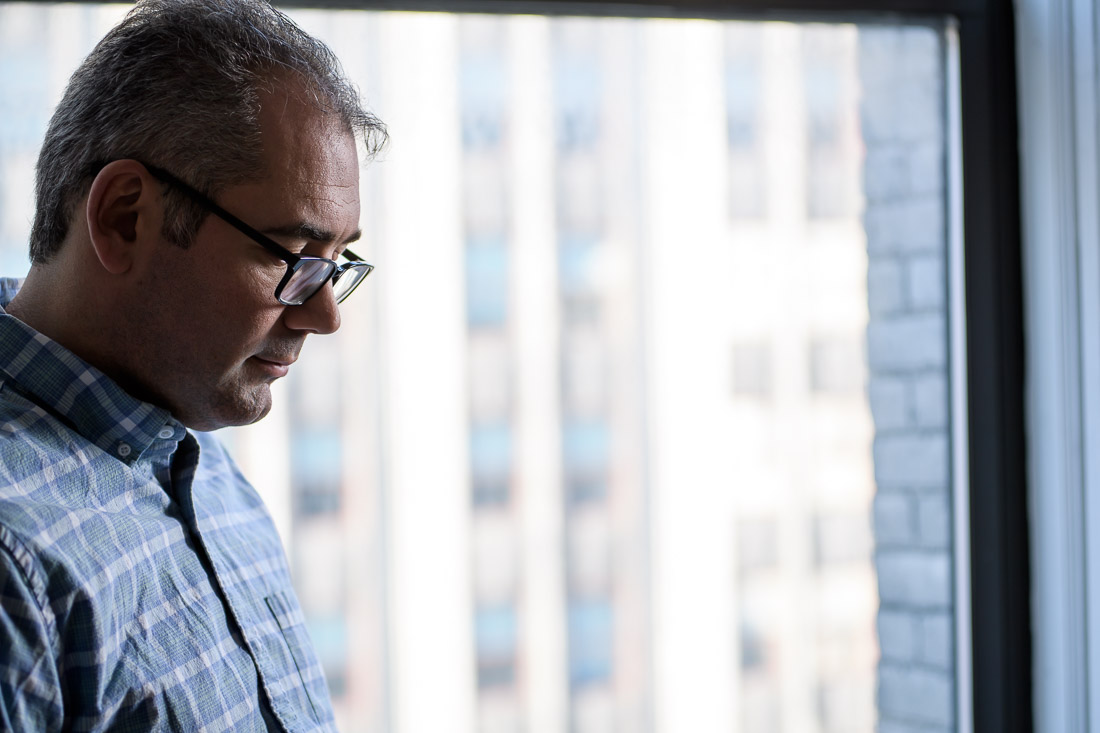 speaker connector thought leader Michael Roderick branded lifestyle portrait thinking to himself