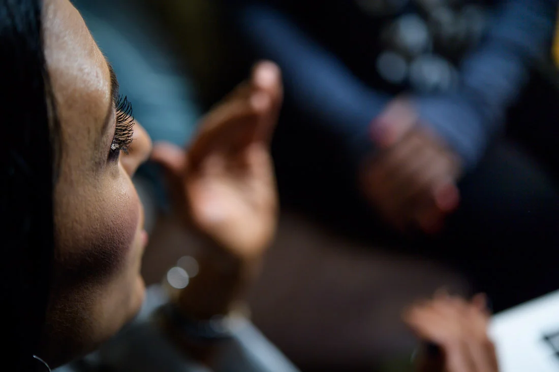 branded lifestyle portrait fitness &amp; health coach Kristi Data consulting client with animated hands