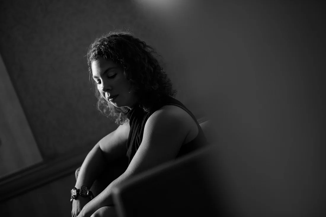 Branded Lifestyle Portrait Naturopath Serena Goldstein sitting on couch