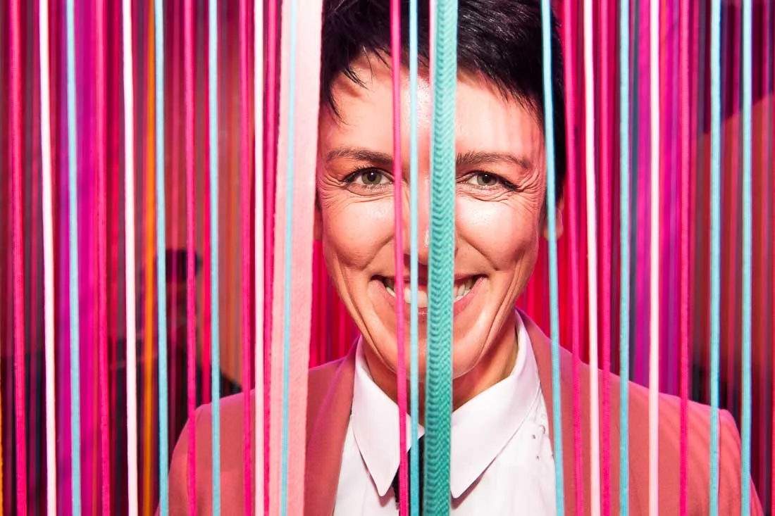 NYC Branded Lifestyle Portraits speaker image consultant Sylvie diGiusto smiling to camera