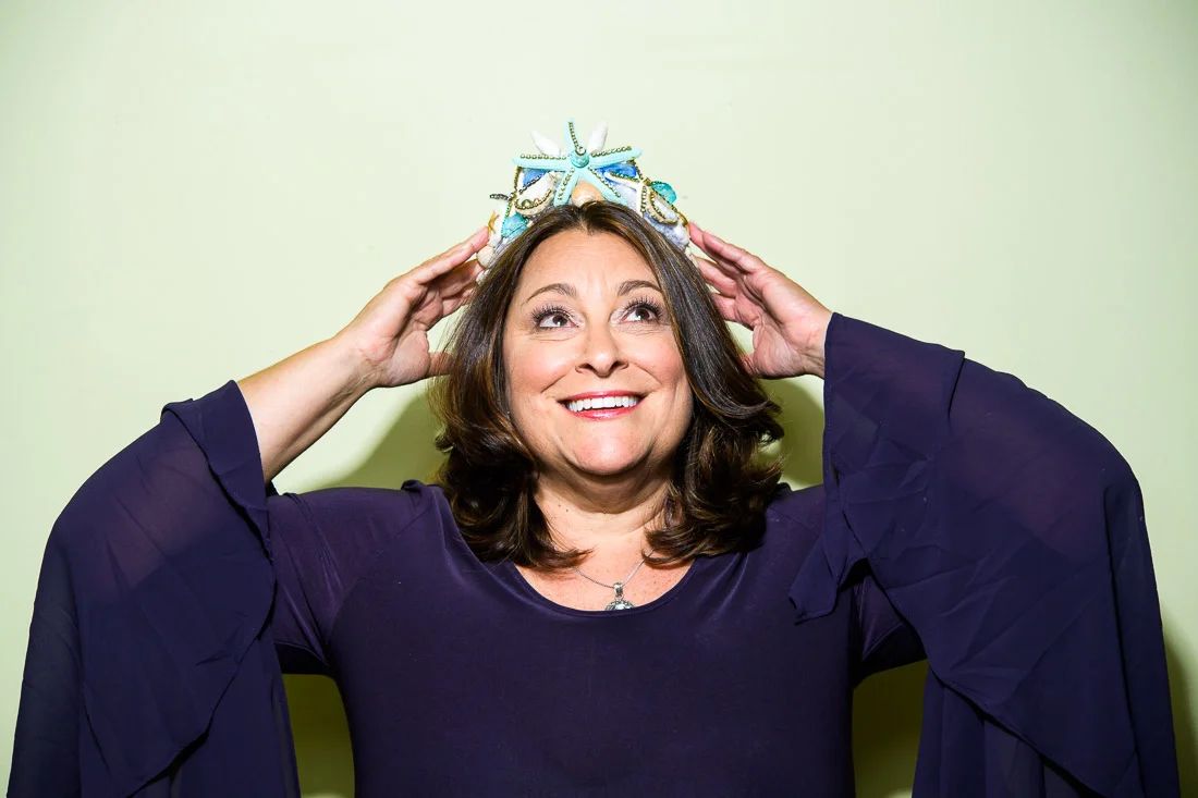 NYC Branded Lifestyle Portraits Social Pivot PR Donna Cravotta wearing a mermaid crown