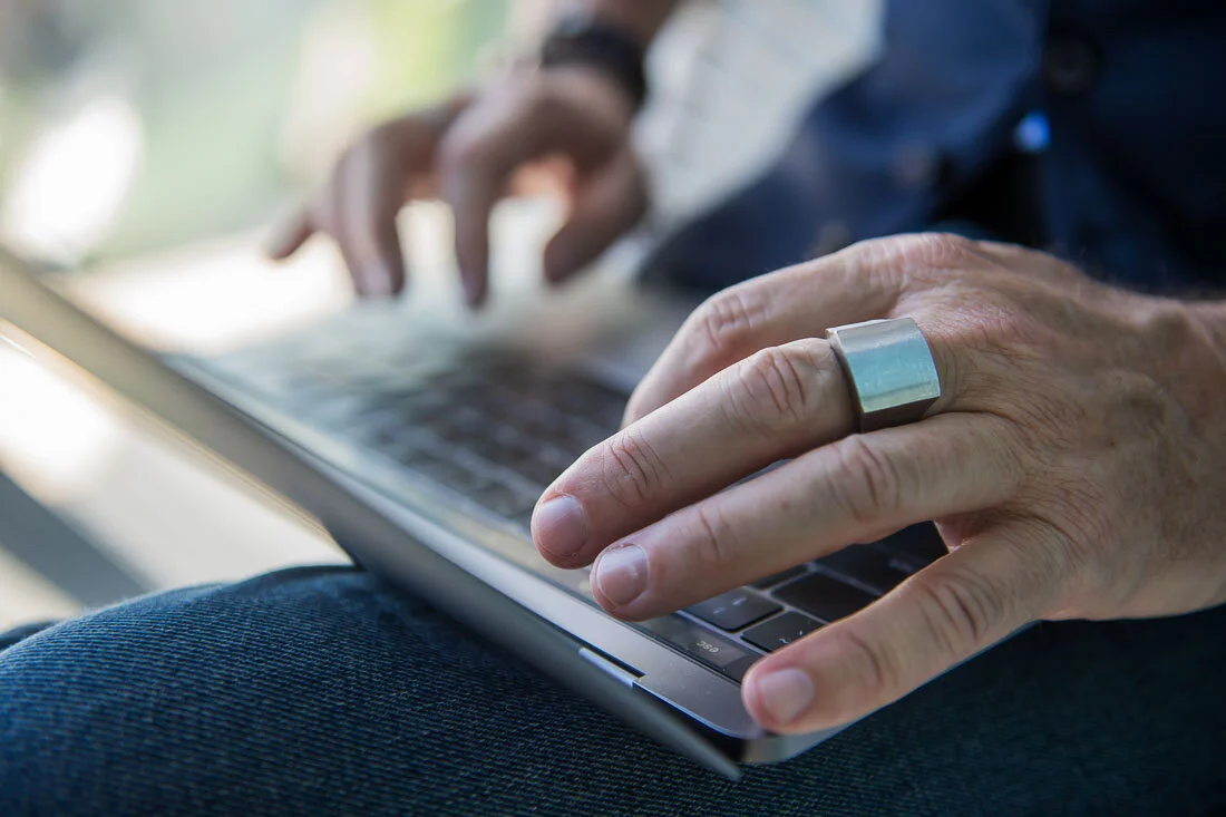 NYC branded lifestyle portrait Speaker Lingo Author Jeffrey Shaw hands close-up as he types on laptop