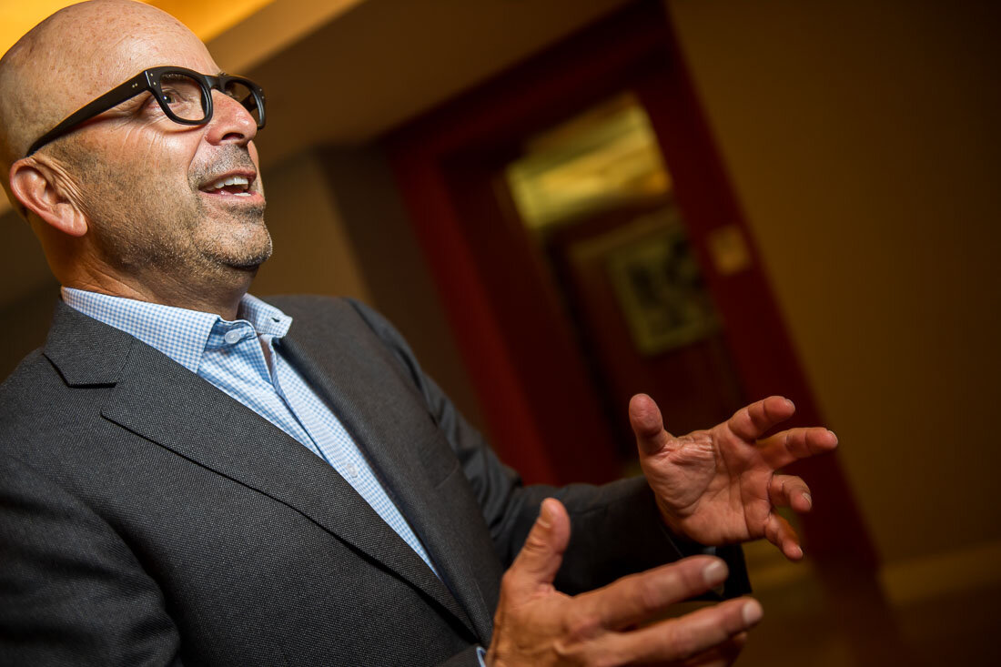 NYC Branded Lifestyle Portrait Howie Doin It Howie Kra being charming while speaking to audience