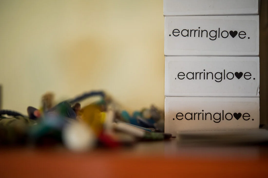 NYC branded lifestyle portrait Speaker Author Denise Jacobs earringlove boxes