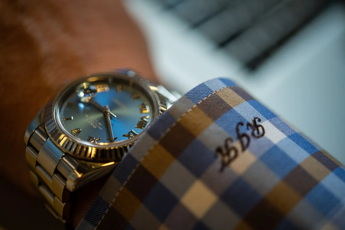 NYC personal branding photography CEO Ray Kober closeup arm with rolex watch on wrist