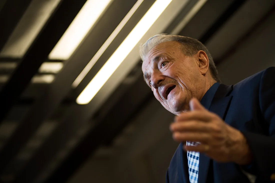 NYC Personal branding photography Speaker Author Tony Morante animated while delivering keynote