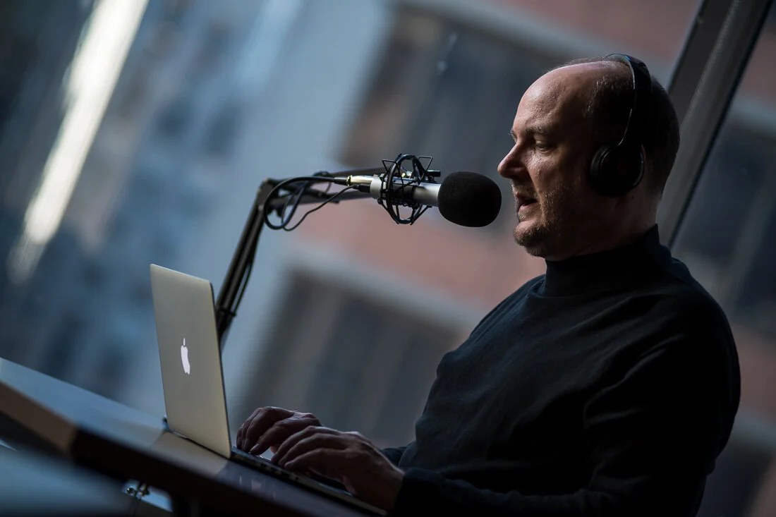 NYC personal branding photography Speaker Consultant Ken Blackwell having a conversation during podcast