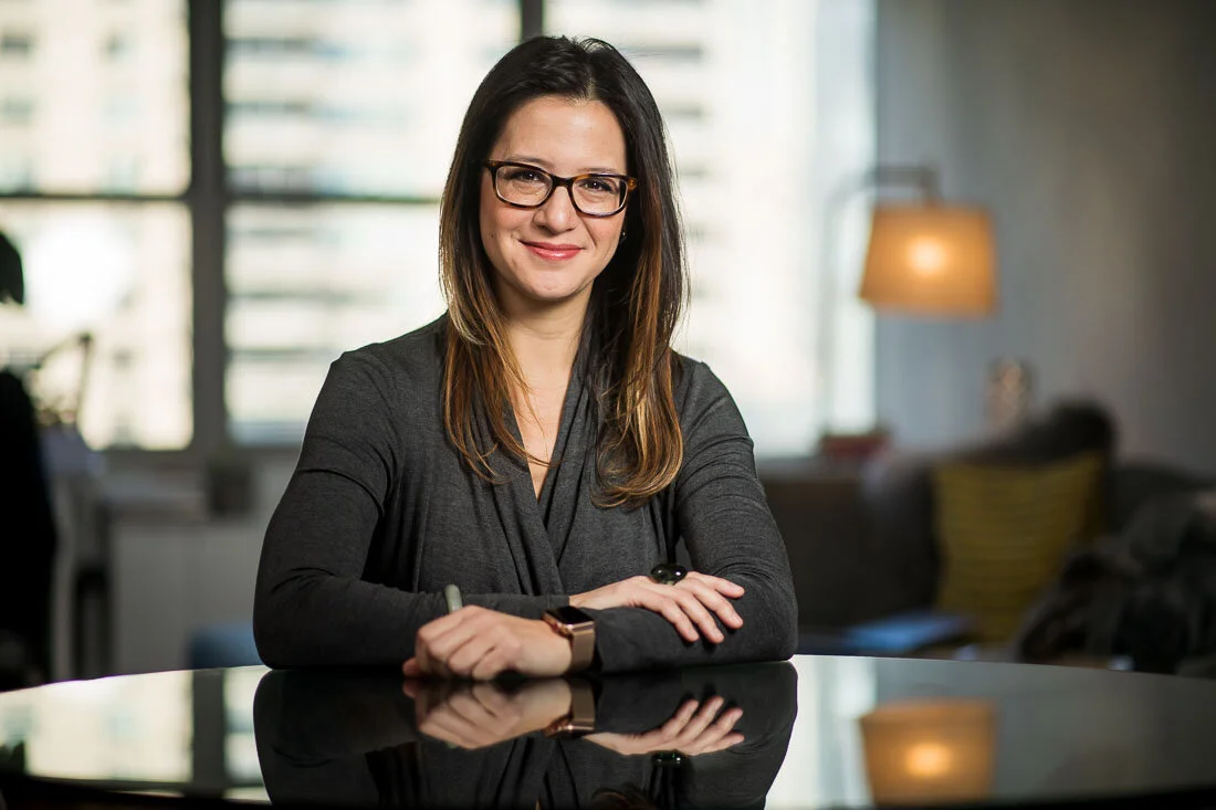 NYC branded lifestyle portraits speaker writer Terri Trespicio smiling looking into camera