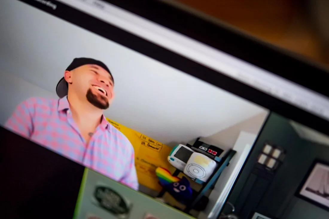 DeMato Virtual Photography Speaker Brian Fanzo laughing while on camera