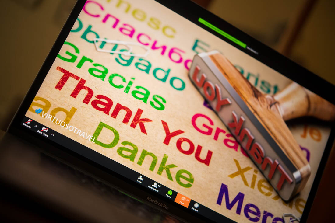 DeMato Virtual Photography Speaker Emcee Jill Schiefelbein sharing thank you slide
