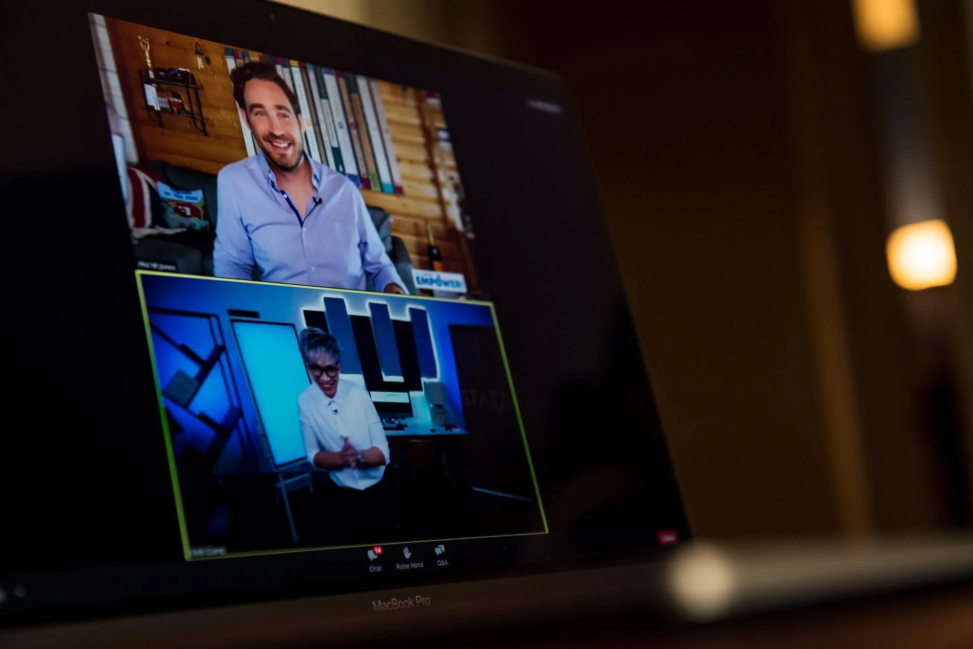 DeMato Virtual Photos Speaker Vinh Giang talking with Phil Jones on screen