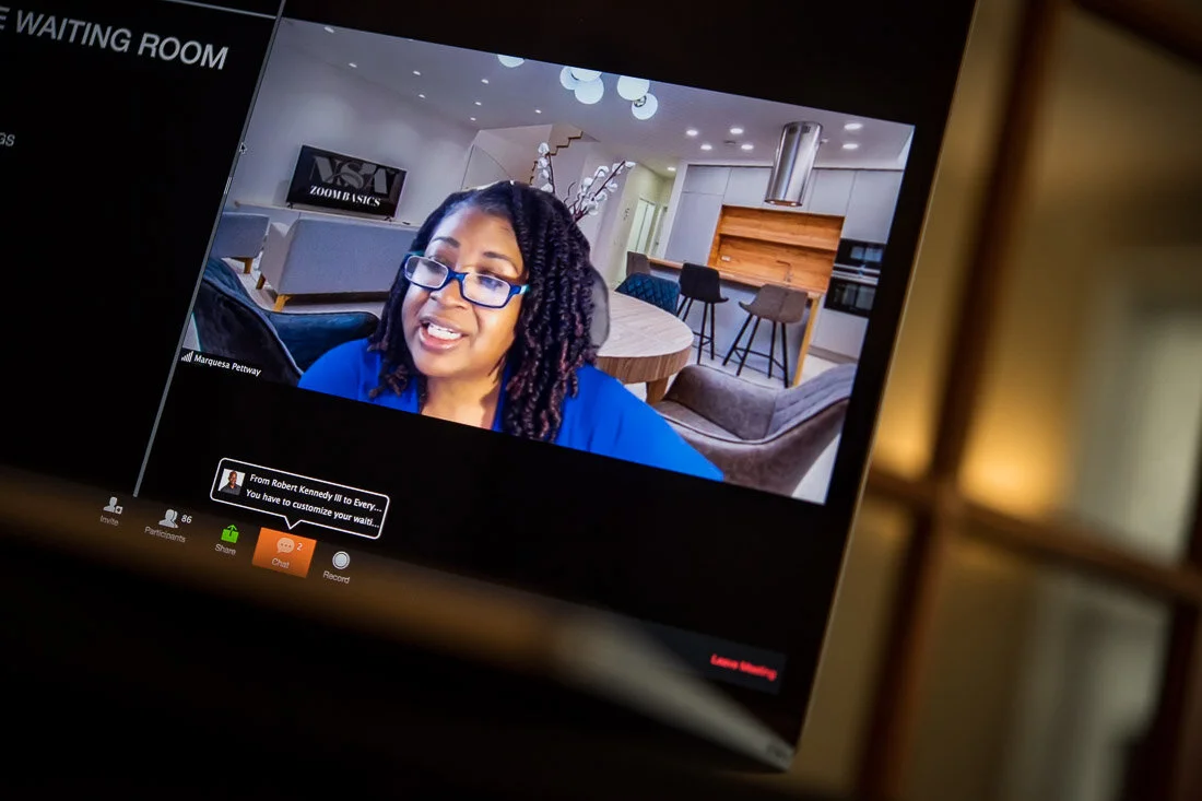 Virtual Photo Marquesa Pettway describing Zoom strategies
