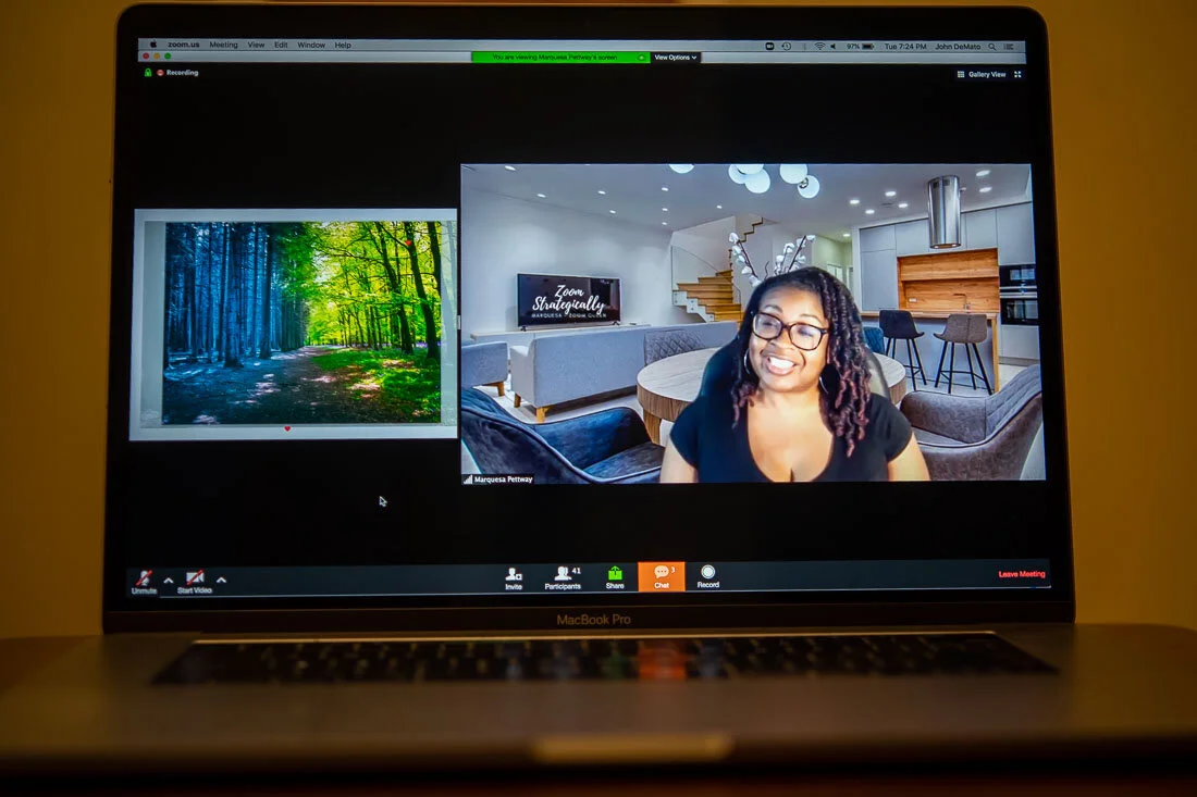 Virtual Photo Marquesa Pettway delivering talk in side by side mode