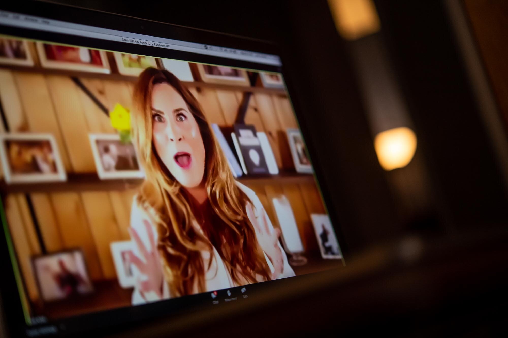 DeMato Virtual Photography Speaker Erin King making surprised face