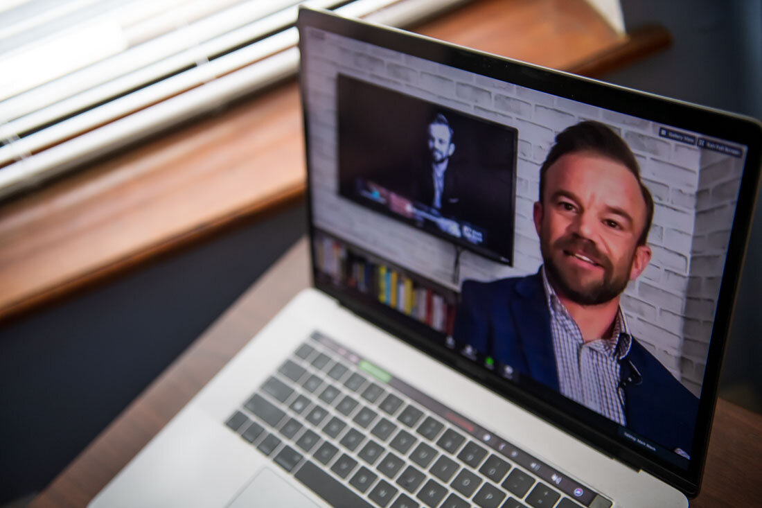 DeMato Virtual Photos Speaker Mark Black on screen smiling