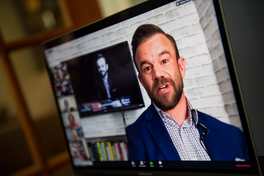 DeMato Virtual Photos Speaker Mark Black delivering online talk