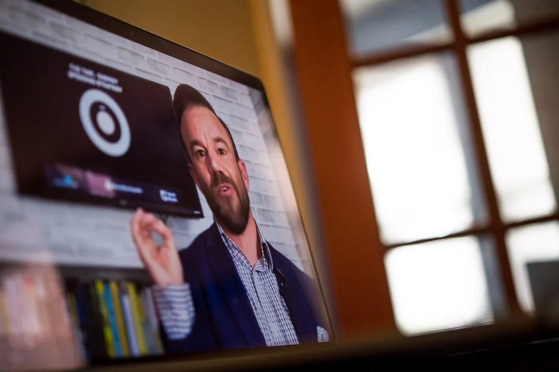 DeMato Virtual Photos Speaker Mark Black speaking on resilience in online presentation