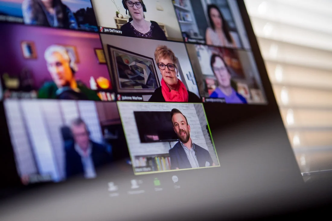 DeMato Virtual Photos Speaker Mark Black sharing a personal story during online presentation