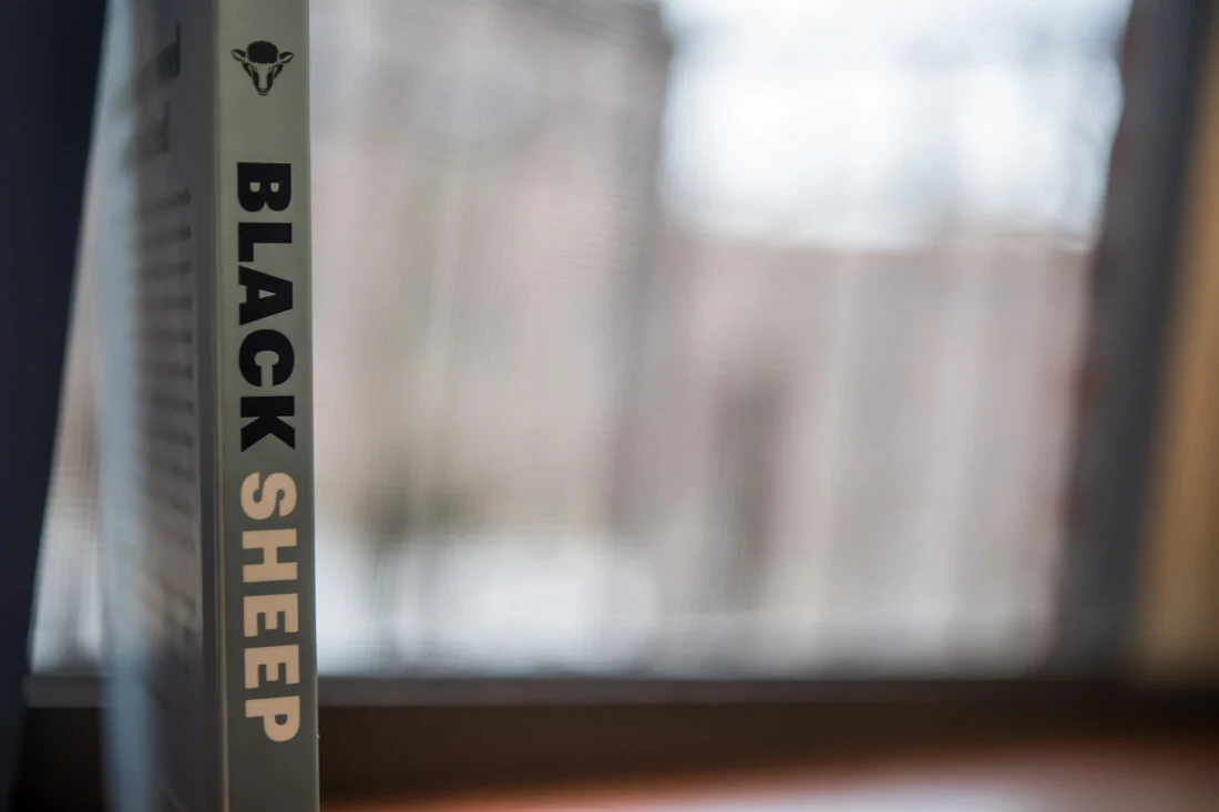 Author book photo Brant Menswar Black Sheep photo of spine