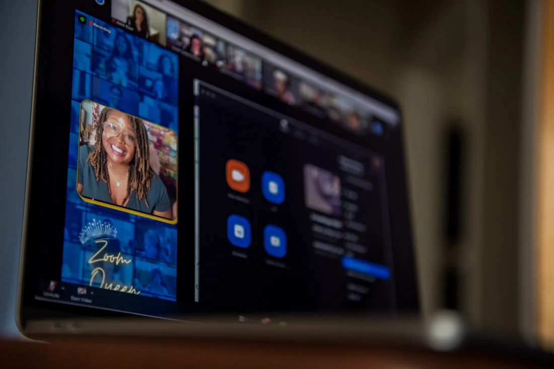 Virtual Photo Marquesa Pettway smiling during Zoom presentation