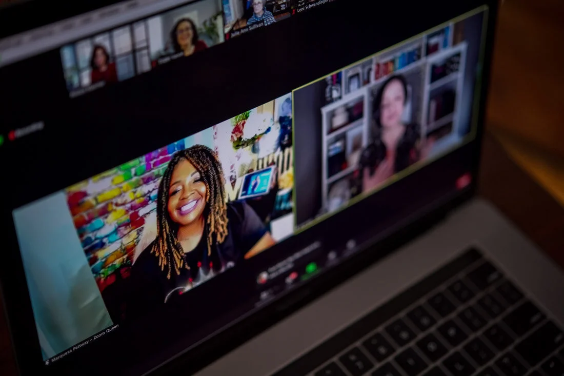 Virtual Photo Marquesa Pettway on Zoom meeting with Jen Slaw