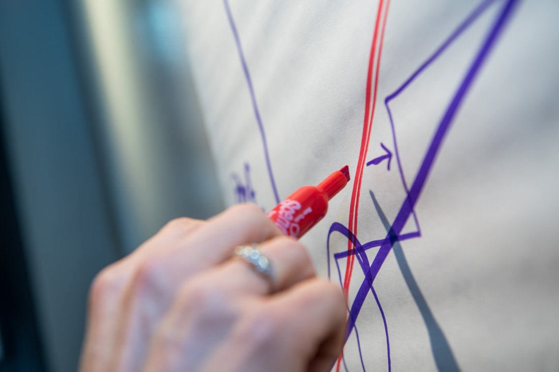 Cascade Leadership Partners brand photo close up marker on flipchat