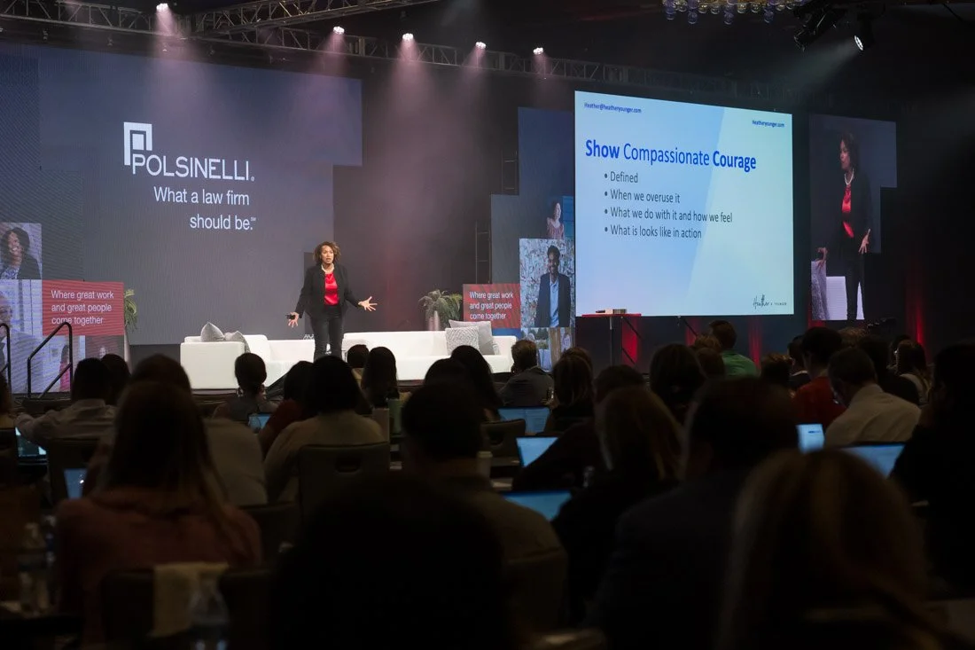 live event photo Speaker Author Heather R Younger sharing insights during her keynote