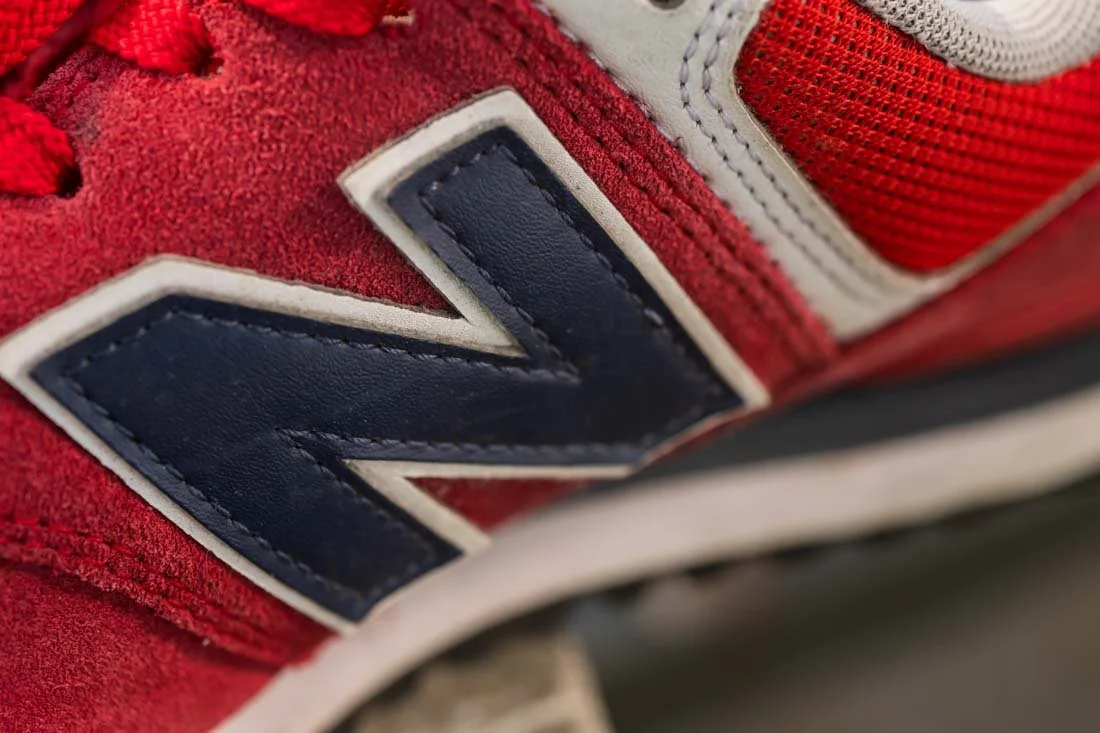 SNEAKERHEAD RED NEW BALANCE 574 HIGH ANGLE SIDE N LOGO