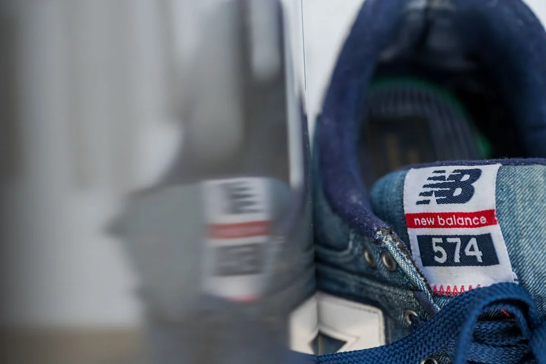 new balance 574 sneakerhead collection high angle tongue reflection