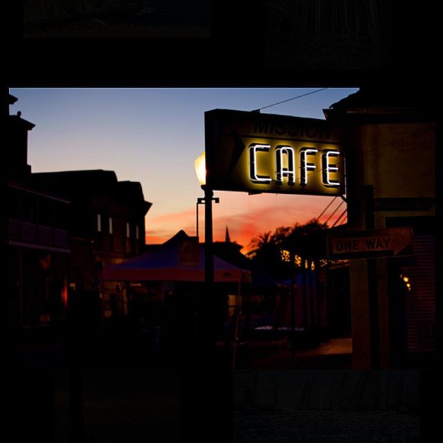 &ldquo;Mission Caf&eacute;&rdquo; (2006), Petaluma, California. Art Deco details are everywhere in California, even in small town settings with buildings and signs unsubjected to the erratic weather of other places. The feeling and mood of this place