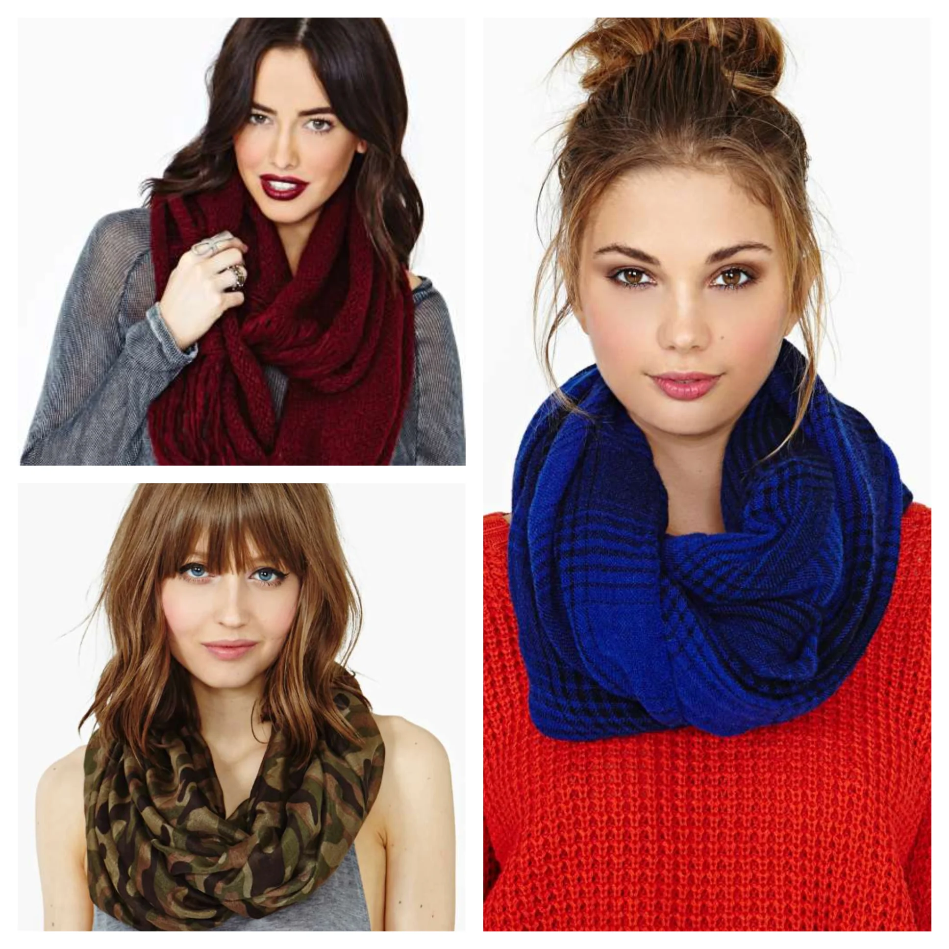 Infinity scarves from Nasty Gal.
