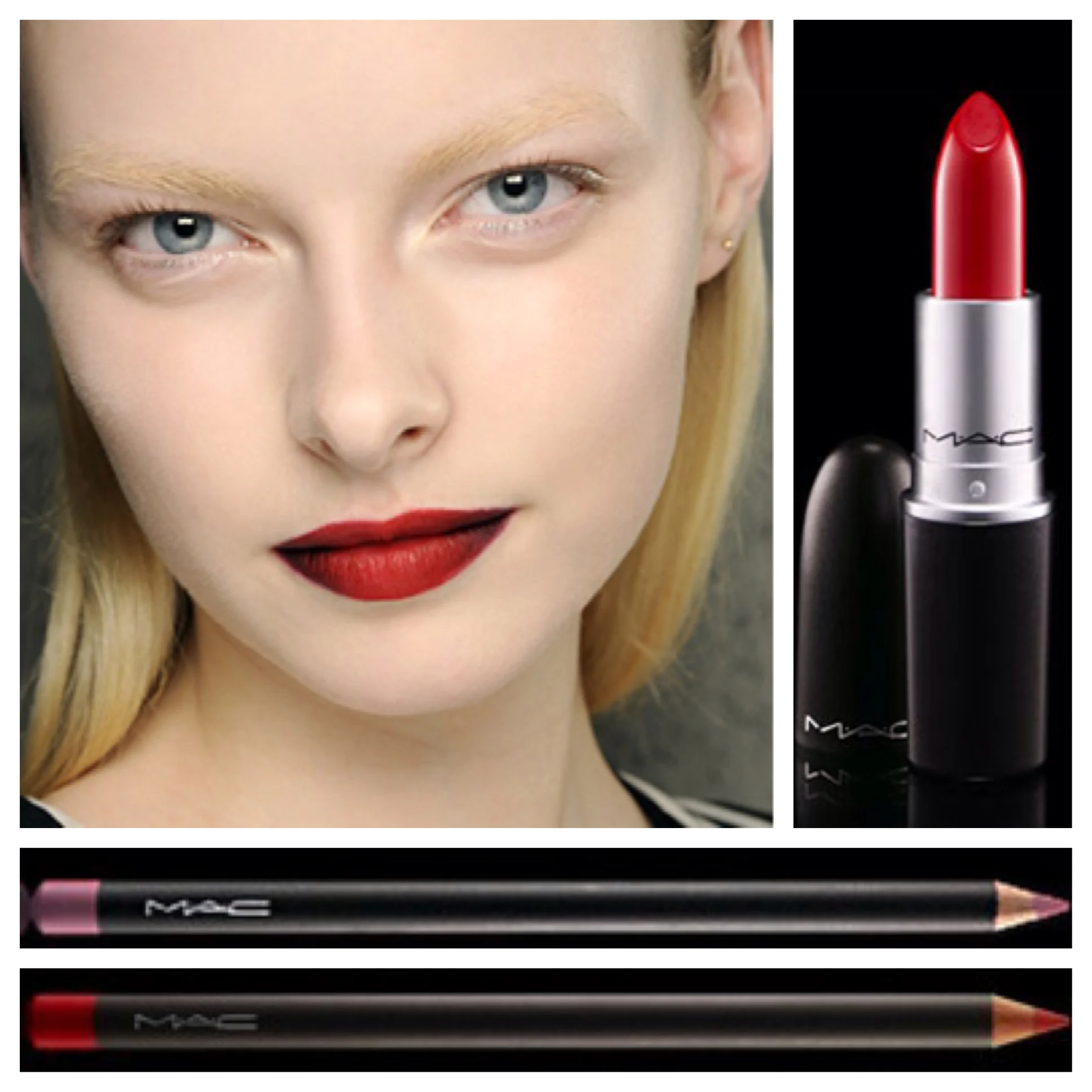 A rich, red lip from Kenneth Cole's Fall 2013 runway.