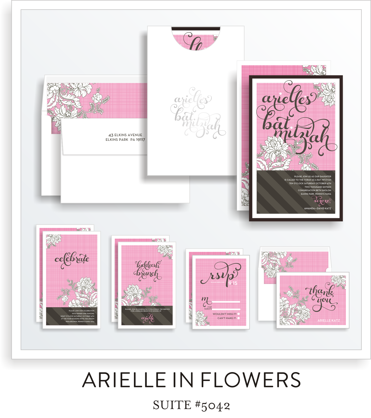 bat mitzvah invitations 5042