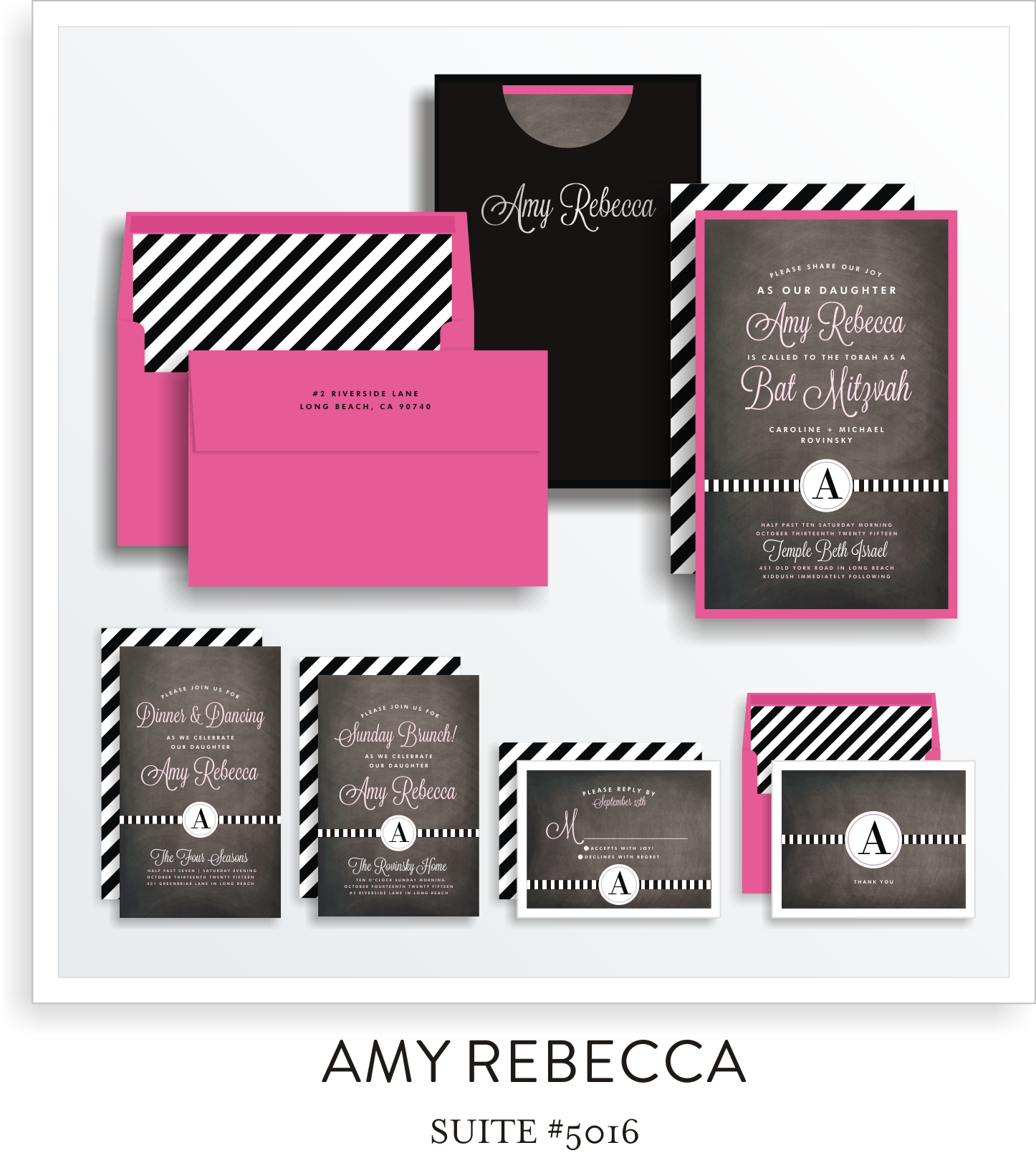 bat mitzvah invitations 5016
