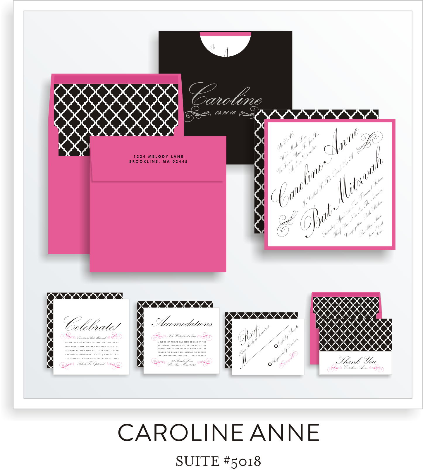 bat mitzvah invitations 5018