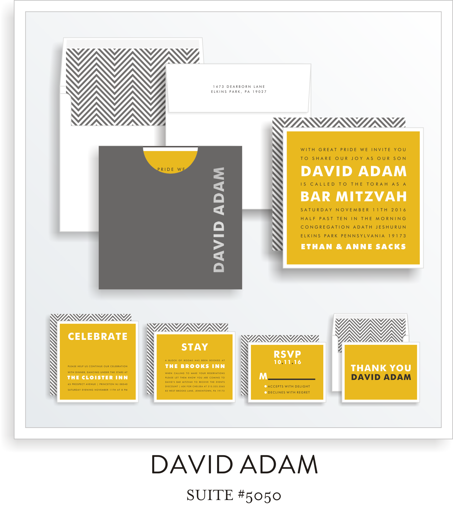 bar mitzvah invitation suite 5050