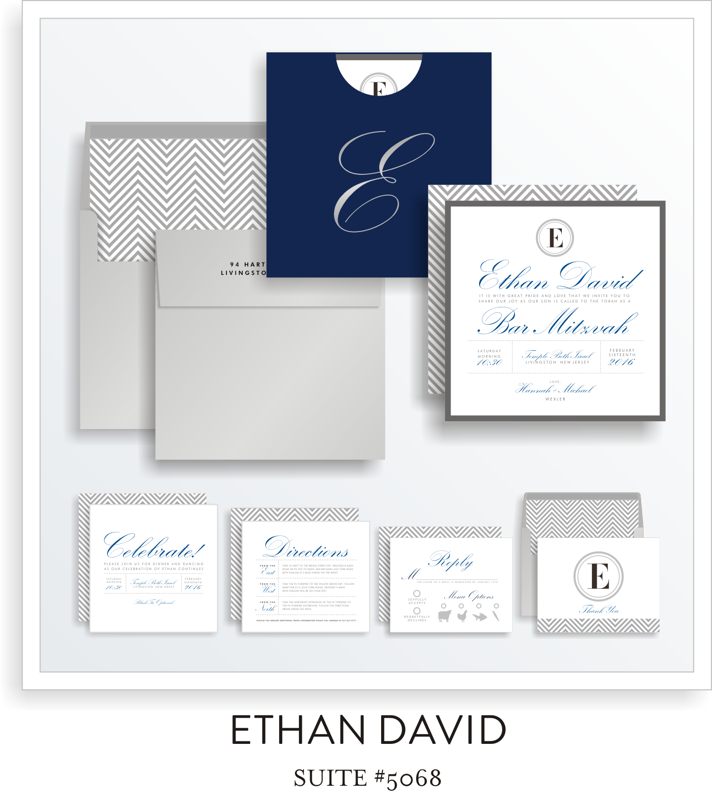 bar mitzvah invitation suite 5068