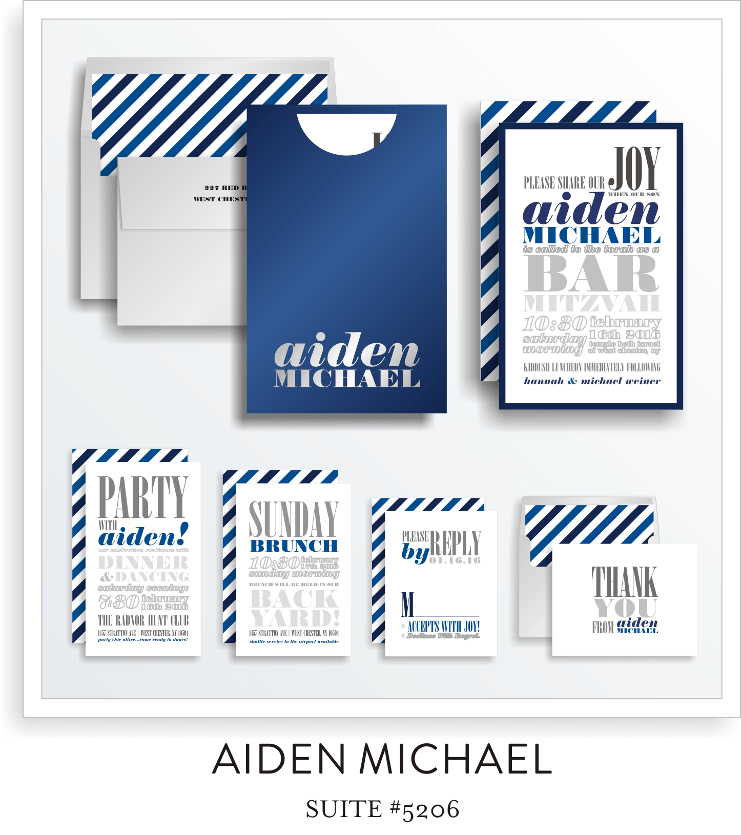 bar mitzvah invitation suite 5206
