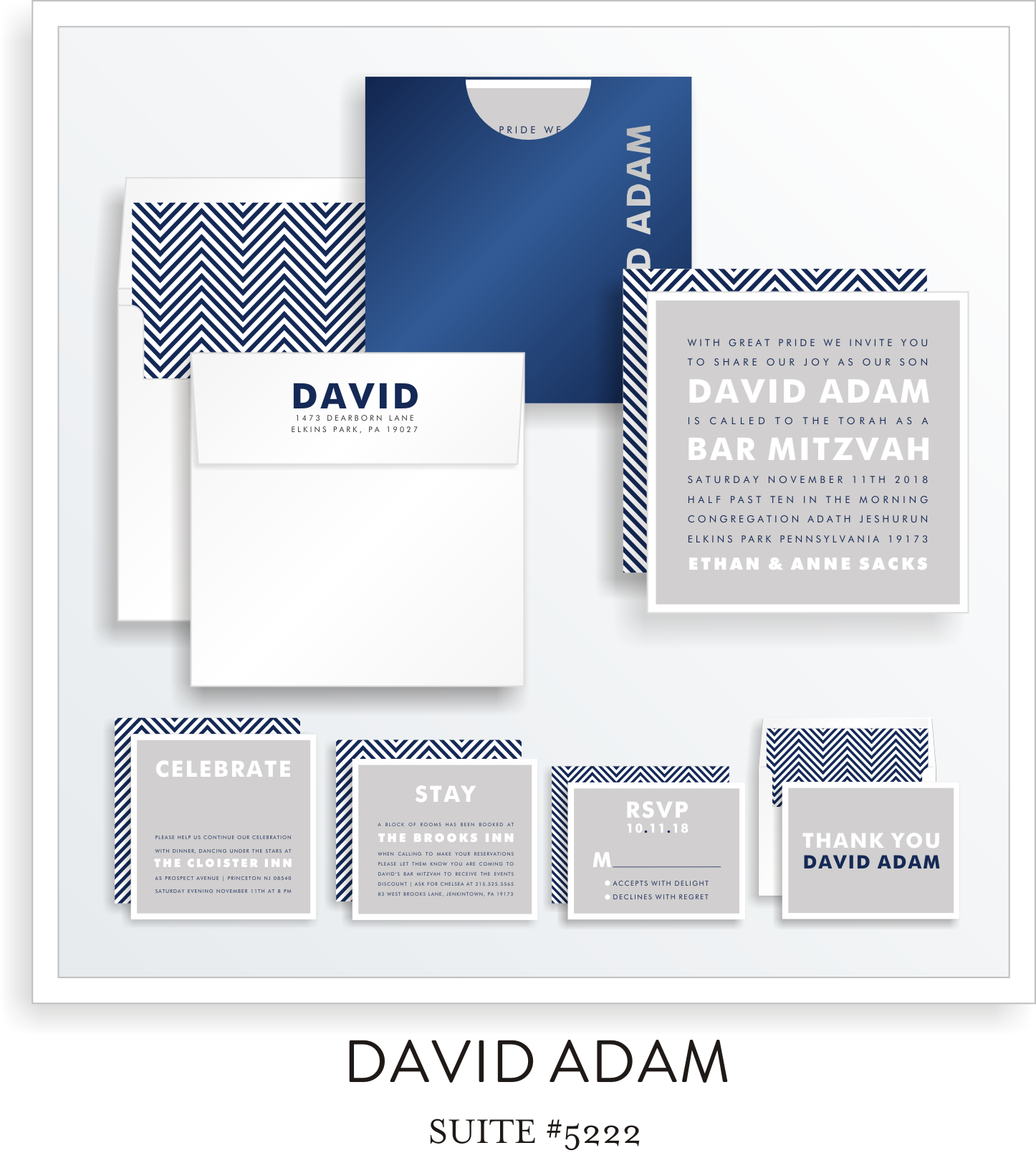 Copy of  <a href=/bar-mitzvah-invitations-5222>Suite Details→</a><strong><a href=/david-adam-in-colors>see more colors→</a></strong>