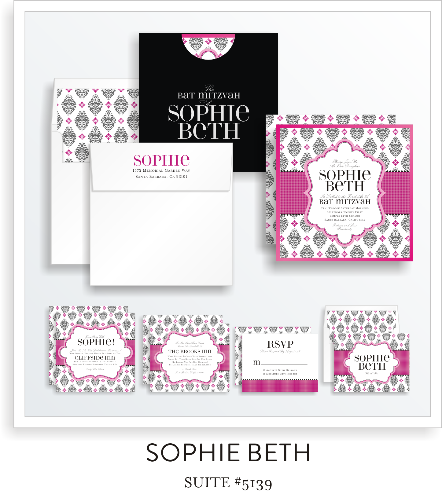 bat mitzvah invitations 5139