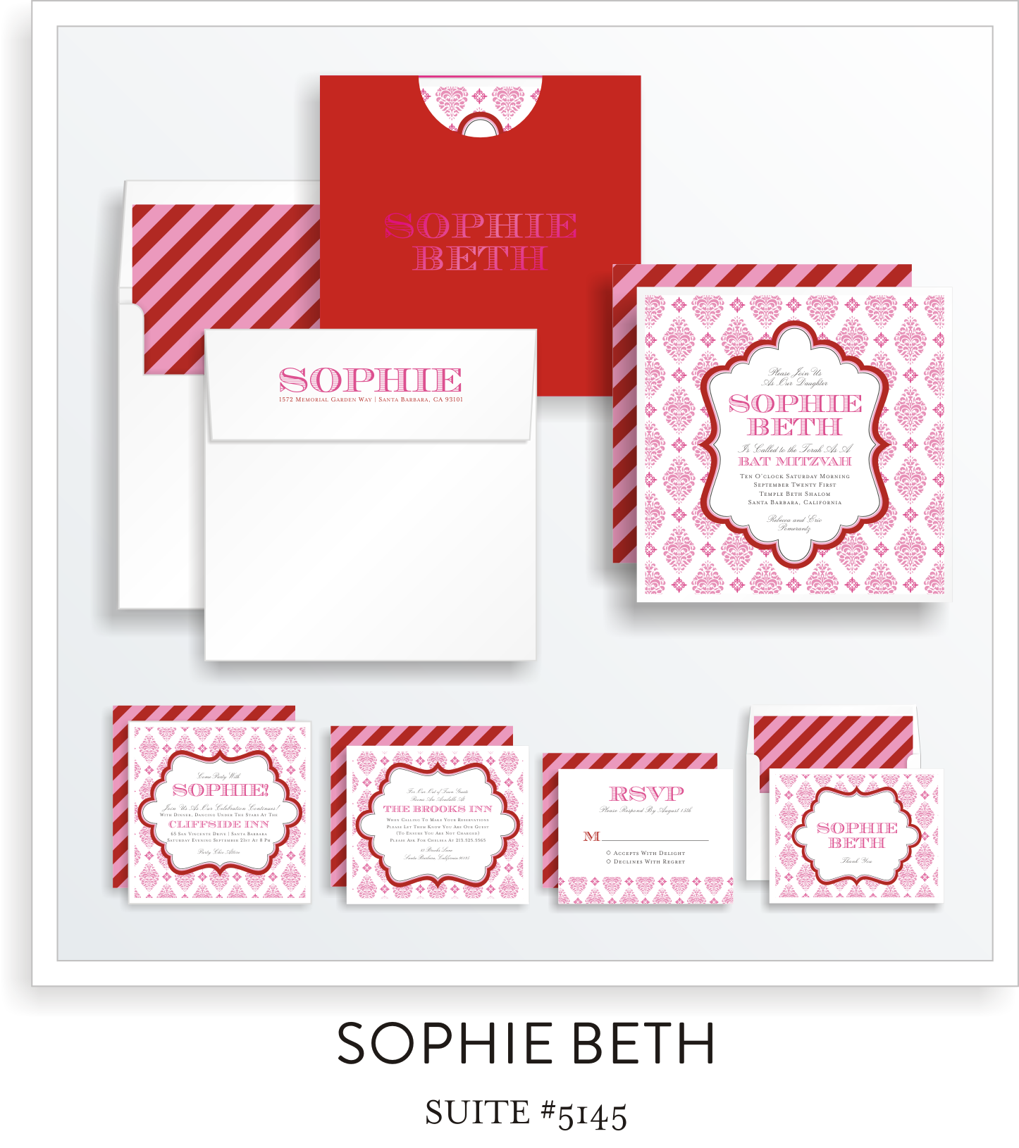 bat mitzvah invitations 5145