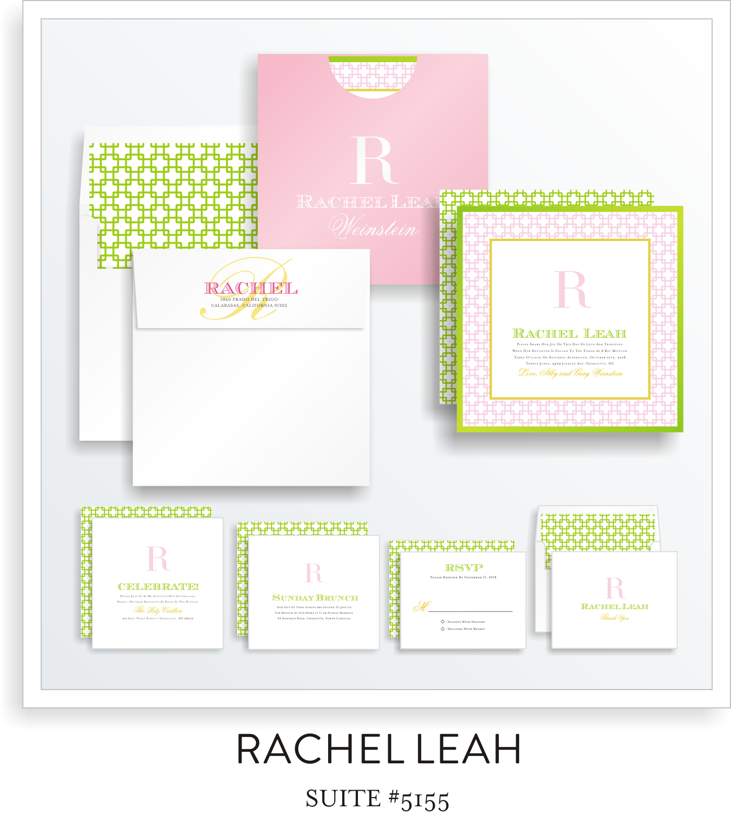 bat mitzvah invitation suite 5155 - rachel leah