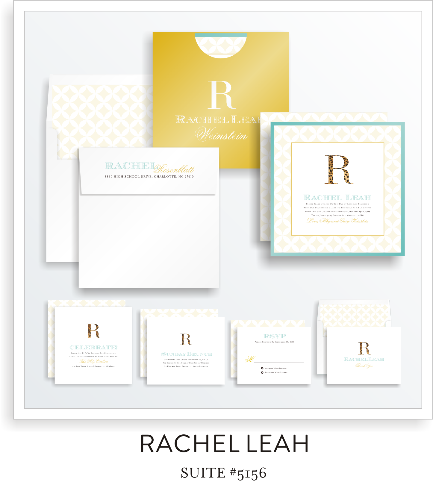 bat mitzvah invitations suite 5156