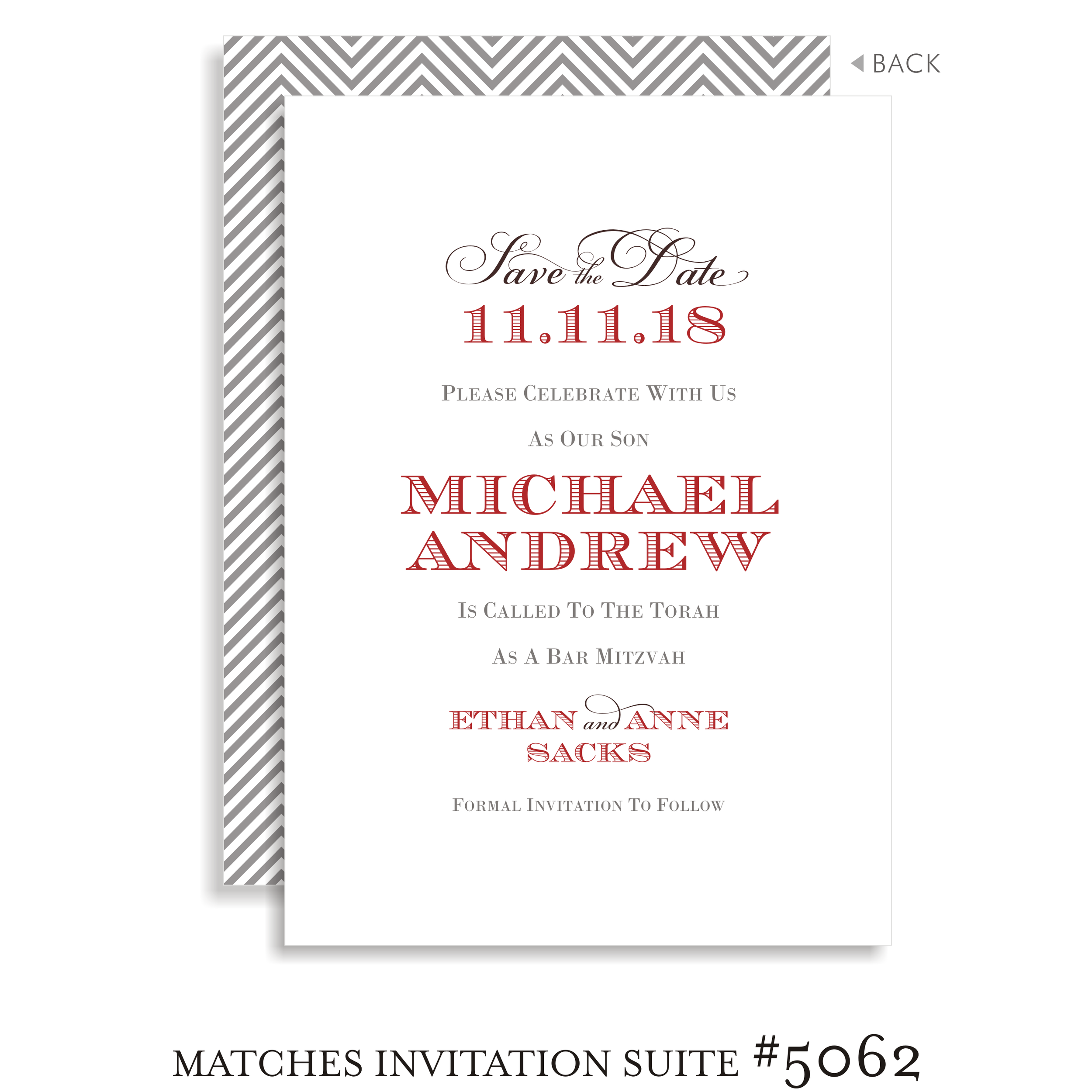 Save the Date Bar Mitzvah Suite 5062 - Michael Andrew