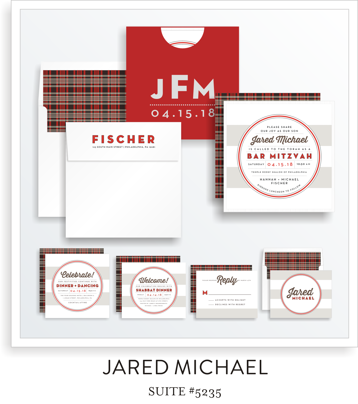 Copy of Copy of Bar Mitzvah Invitation Suite 5235 - Jared Michael